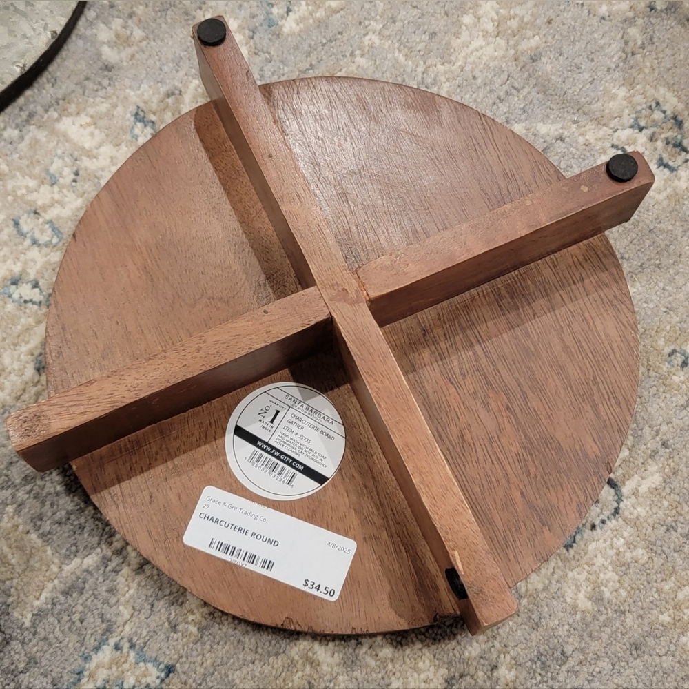 Round Wooden Charcuterie Board